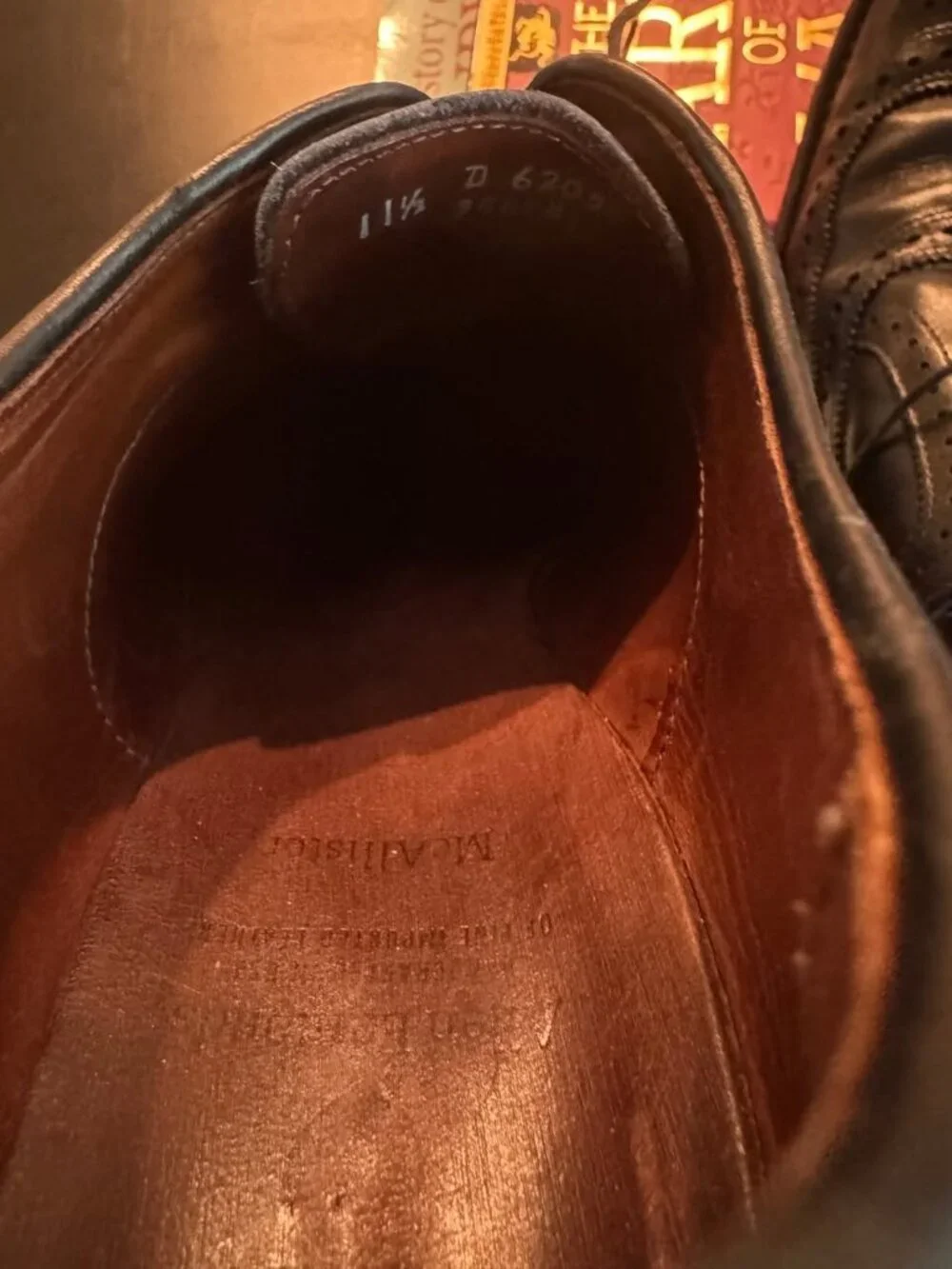 Allen Edmonds McAllister Black Wingtip Oxford Dress Shoes — Men’s 11.5 D